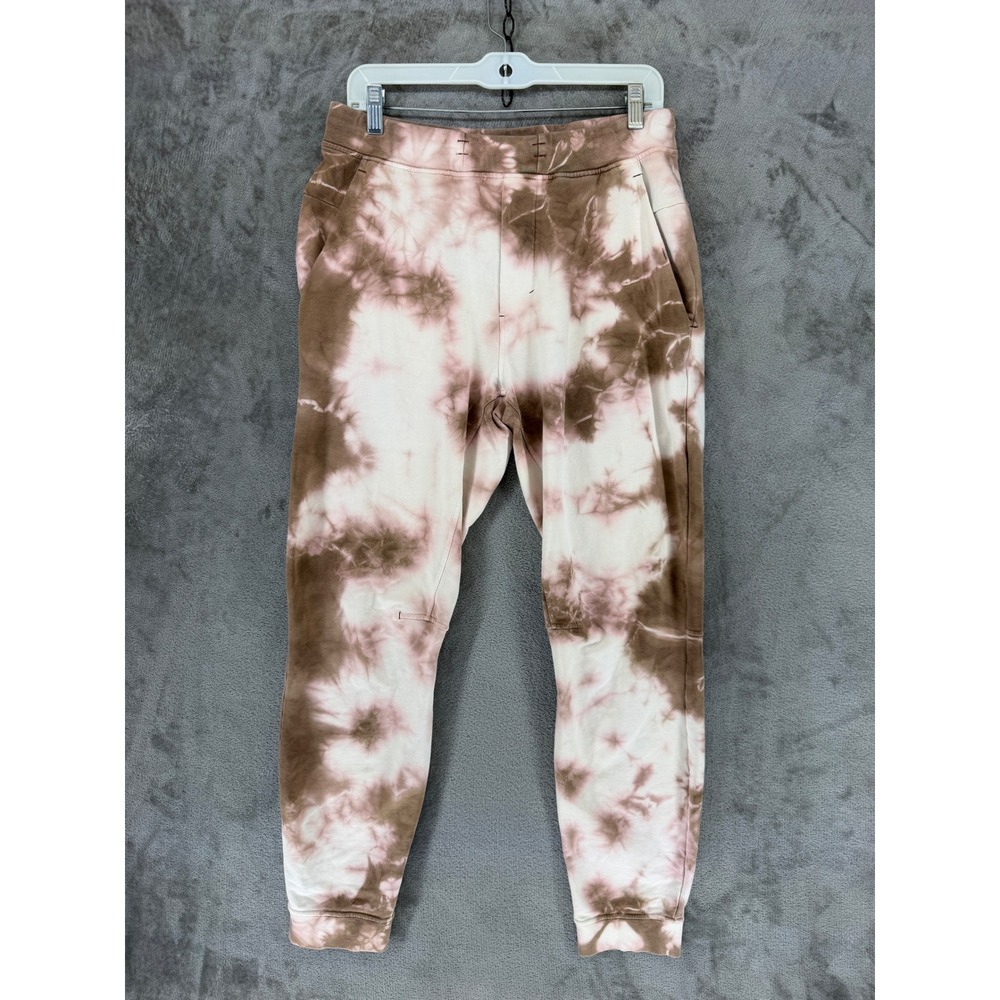 Lululemon City Sweat Joggers Mens Medium Brown White Tie Dye Tapered Pants